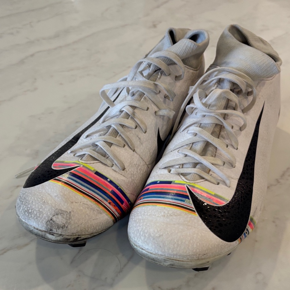Nike Multicolor Accented White Soccer Cleats